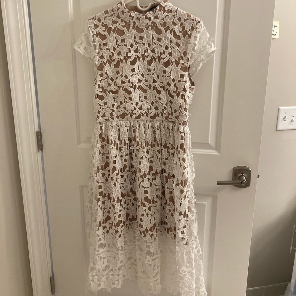 Boohoo lace white dress NWT✨